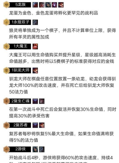 云顶之弈S5龙族阵容羁绊介绍（打造最强龙族阵容，独步天下！）