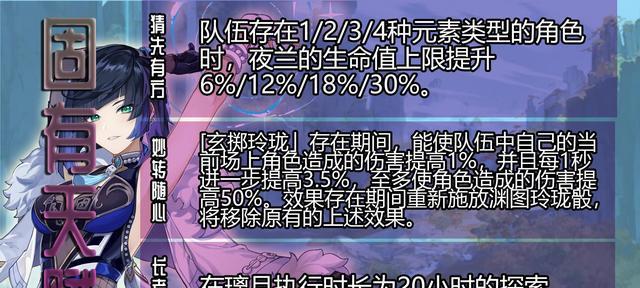 《原神》夜兰值得培养吗？——一位玩家的建议（从属性分析到培养建议，解析夜兰角色）